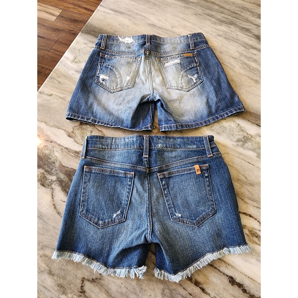 Joes Jeans Distressed Denim Shorts Blue Wash Cotton Cut Off Women Size 25